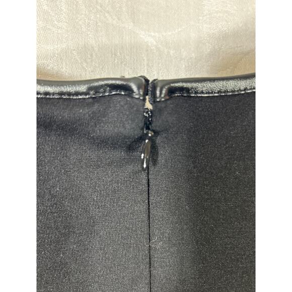 Catherines Dress 1X Black Label Midi Tank Faux Leather Trim Detain Zip - Picture 7 of 10